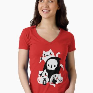 Death's Little Helpers Fitted V-Neck T-Shirt