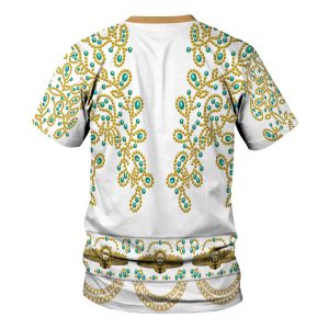 Gearhomie Elvis Spanish Flower - White With Green Stones Costume t-shirt