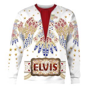 Cosplay Gearhomie Elvis Aloha Costume white sweatshirt